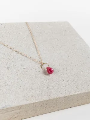 ruby single drop necklace