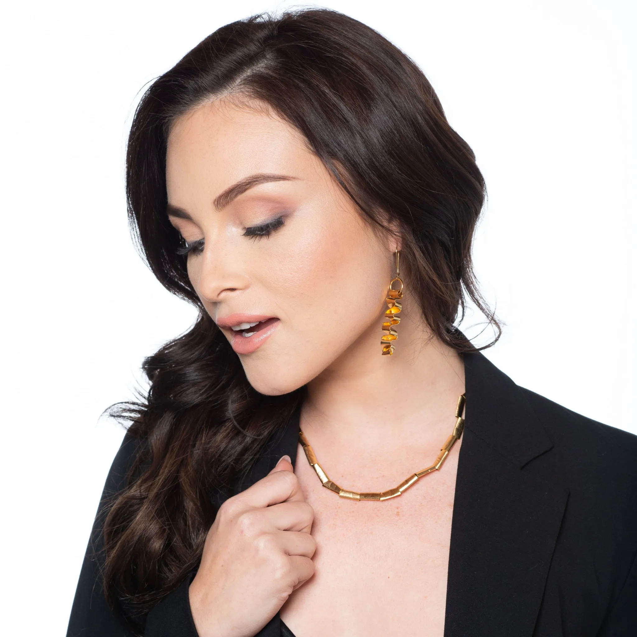 Ruth - Modern gold rectangles collar necklace