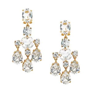 SALE Clear Chandelier Earrings