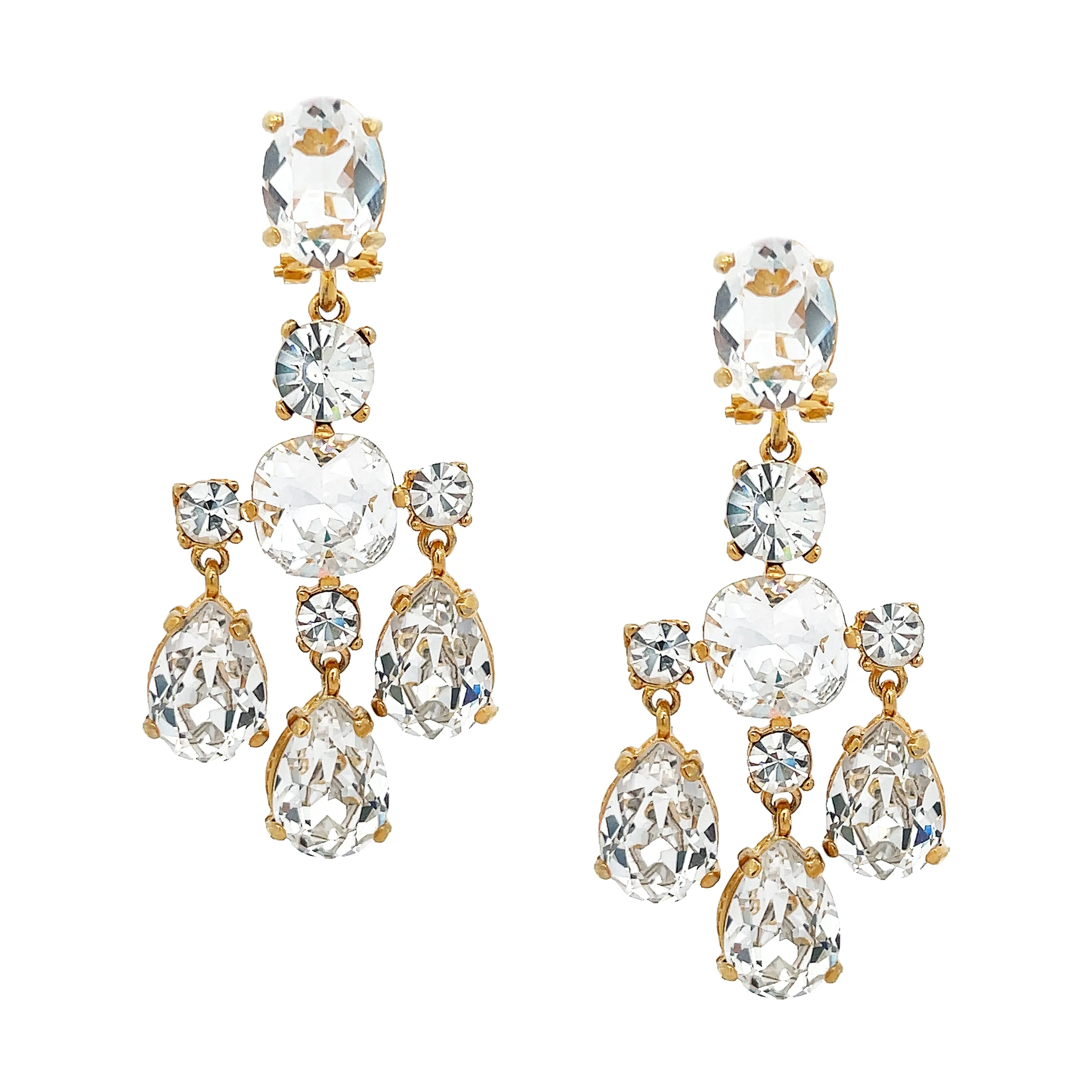 SALE Clear Chandelier Earrings