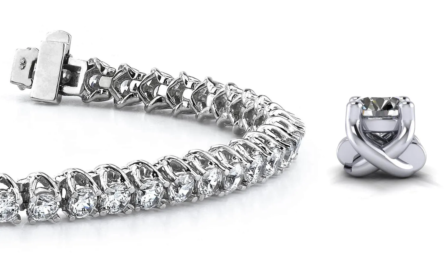 Scoop Link Diamond Strand Lab-Grown Diamond Tennis Bracelet with 8.05 ct.(finished) 3.6mm