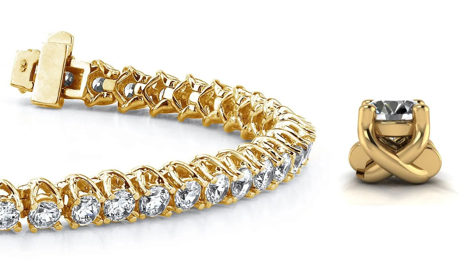 Scoop Link Diamond Strand Lab-Grown Diamond Tennis Bracelet with 8.05 ct.(finished) 3.6mm
