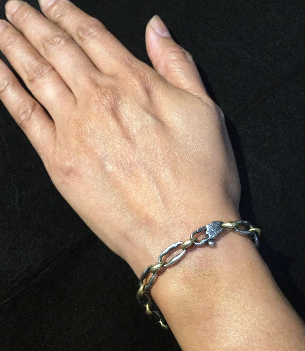 Sculpted Open Pebble Link Bracelet