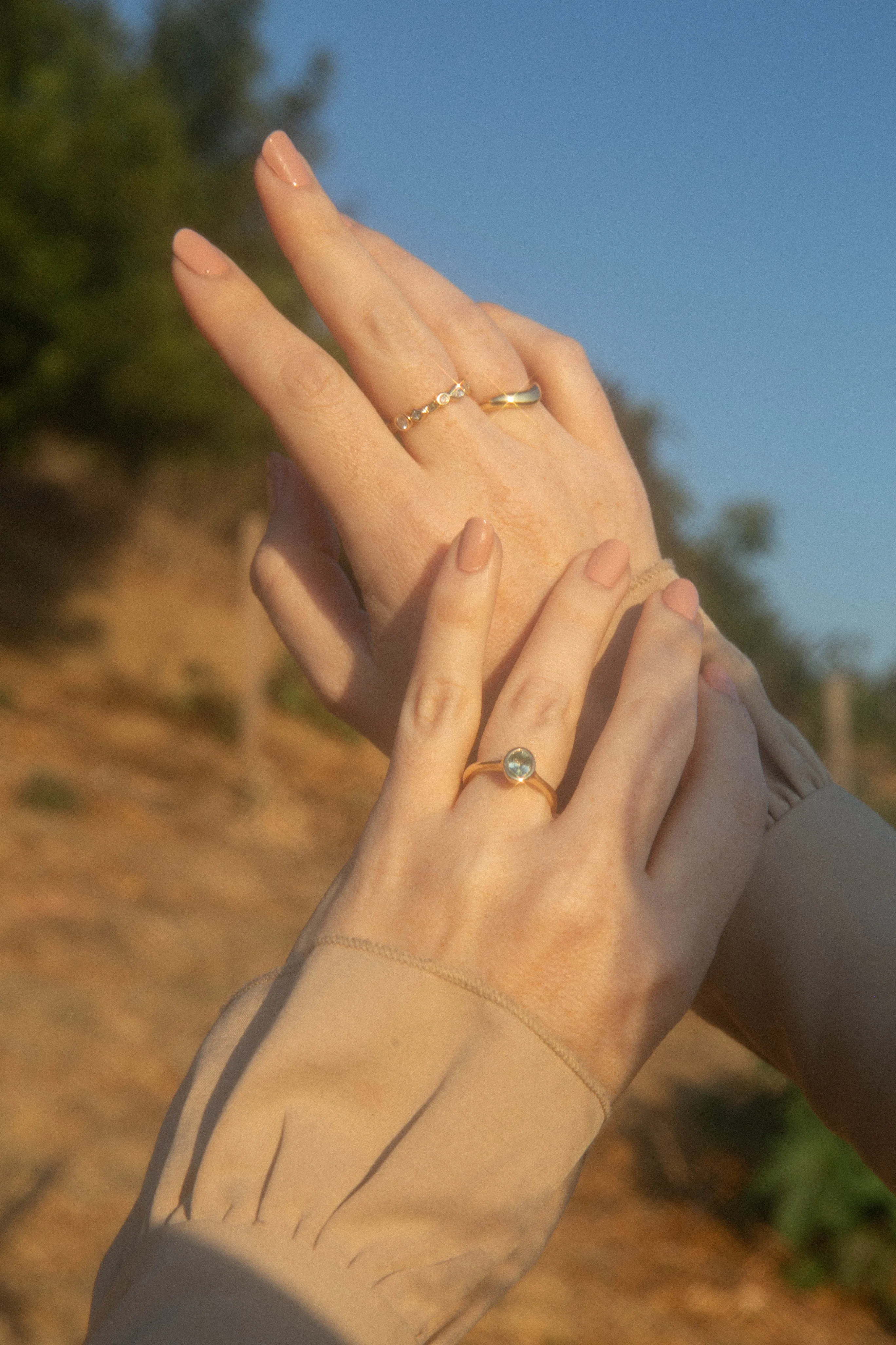 Seafoam Sapphire Solitaire