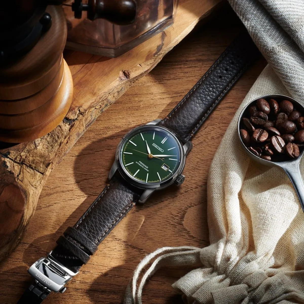 Seiko Presage SPB407J1 SPB407 SPB407J Craftsmanship Series Green Urushi Lacquer Watch