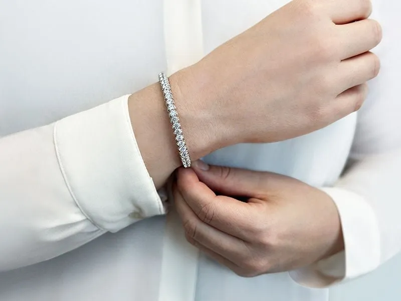 Sensational Sparkle Diamond Bangle Lab-Grown Diamond Bracelet with 4.75 ct.(finished) 1.8mm, 3.3mm