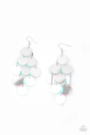 Sequin Seeker Silver Earrings Paparazzi