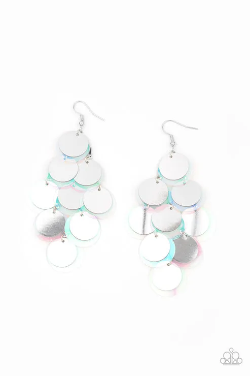 Sequin Seeker Silver Earrings Paparazzi