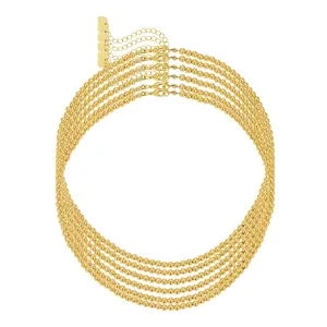 Set/6 4mm beaded necklace