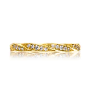 Sethi Couture 18K Yellow Gold Twine White Diamond Band - Size 6.5