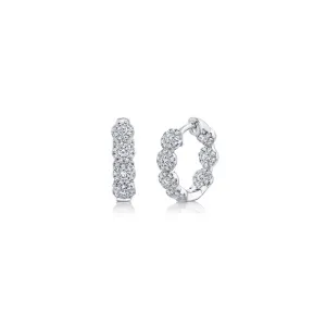 Shy Creation Pave Diamond Huggie Hoops