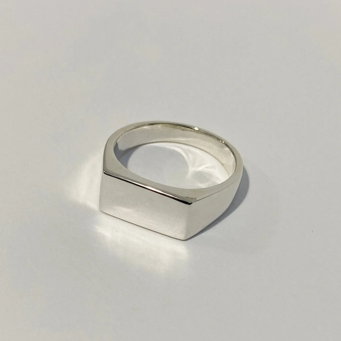 Signature Rectangle Signet Ring | Silver