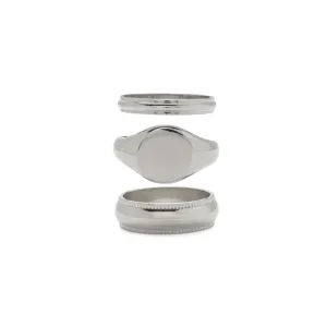 Signature Ring Set in Rhodium