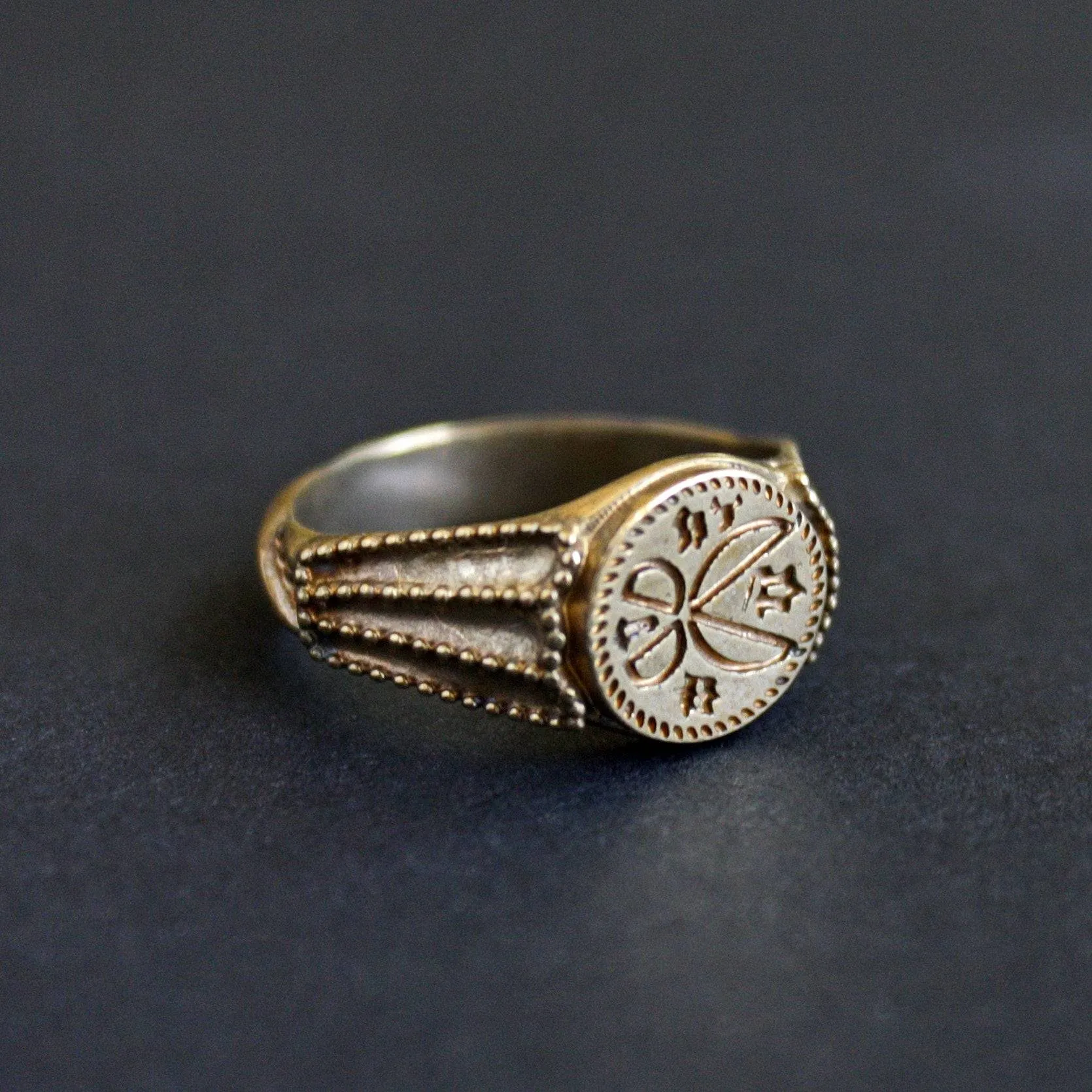 Signet Ring with Engraving of Shears - 15th century