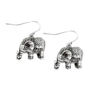 SILVER ANIMAL ELEPHANT EARRINGS  #SE29110_SILVER (CA1)