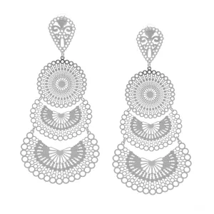 SILVER FILIGREE LIGHT WEIGHT EARRINGS#SQ20190135SIL(GH2/GH3)