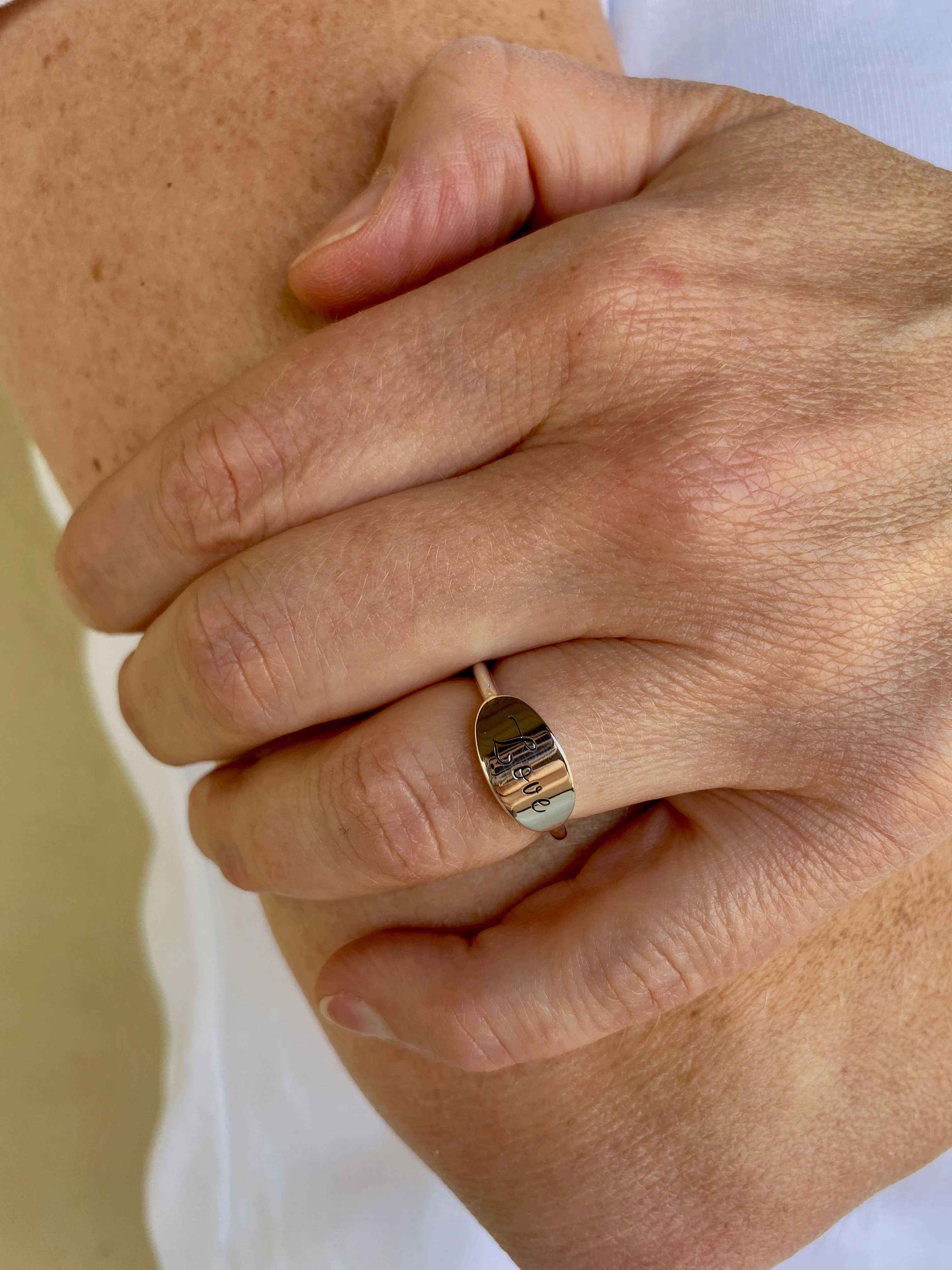 Silver Love Signet Ring
