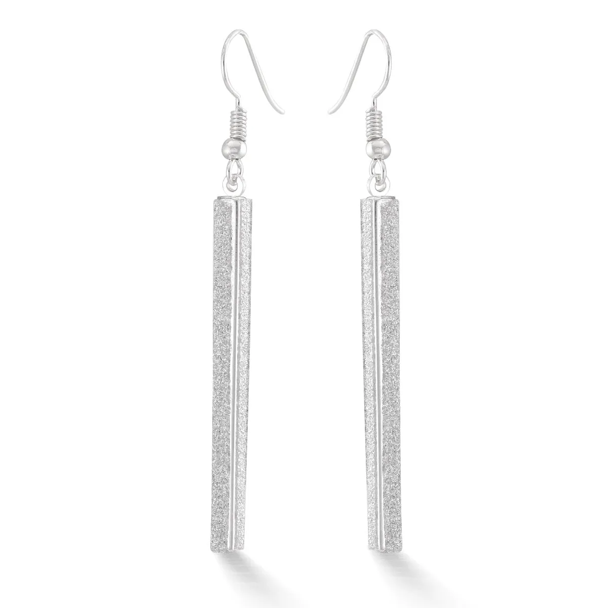 SILVER SAND GLITTER DROP EARRINGS #SQ351-E17042402ASIL