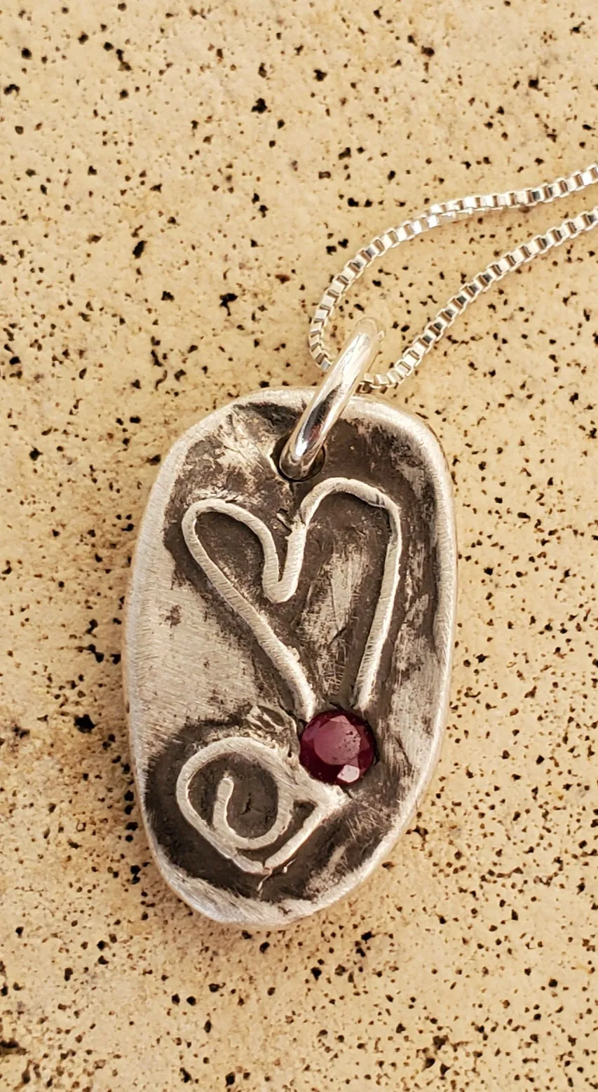 Simon & LuLu Ruby Heart Necklace