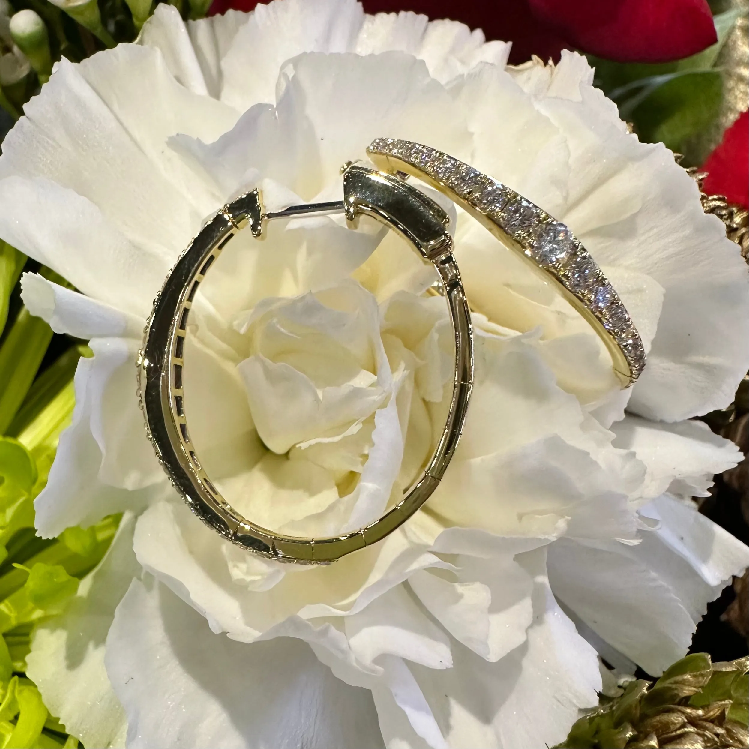 Simon G Diamond Tapered Hoop Earrings 18K Yellow Gold LE4650-Y