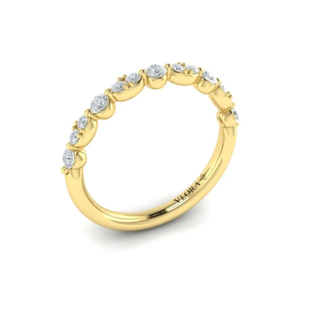 Sincerely, Springer's by Vlora 18k Yellow Gold Round Diamond Band -0.40ctw