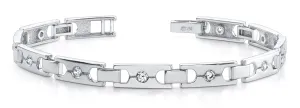 Single Diamond Buckle Link Diamond Bracelet with 0.95 ct.(finished) 2.9mm