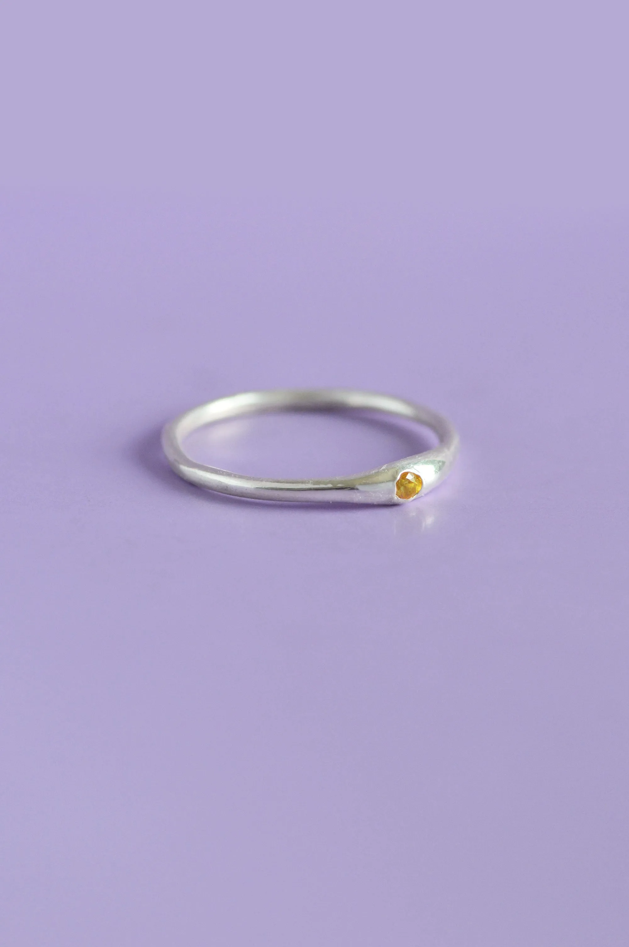 Siyum Yellow Sapphire Silver Ring