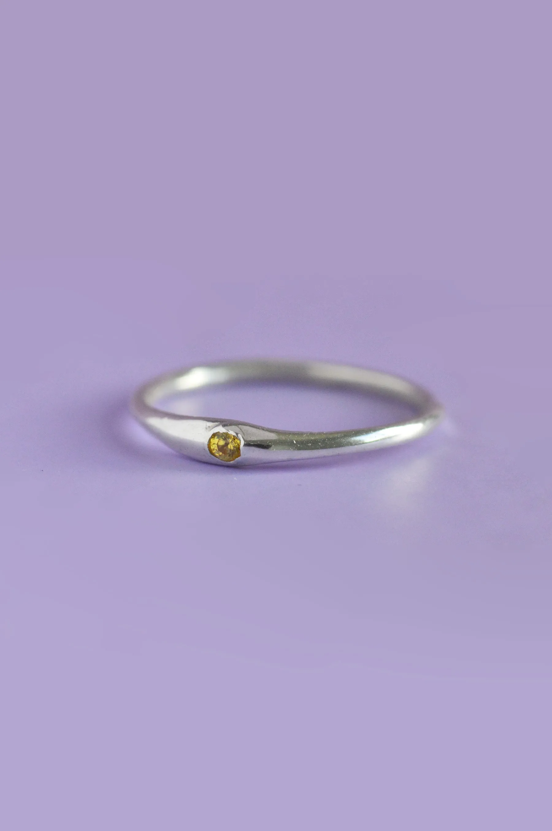 Siyum Yellow Sapphire Silver Ring