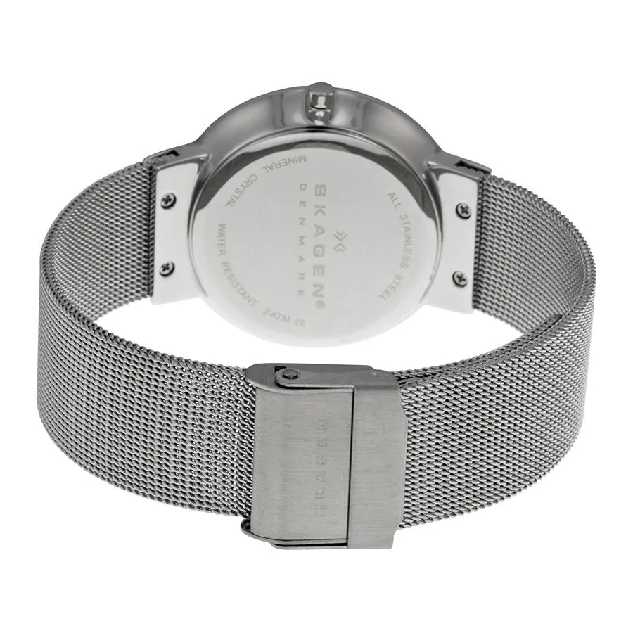 Skagen Leonora  Silver Dial Stainless Steel Mesh Ladies Watch SKW2004 (Defect)