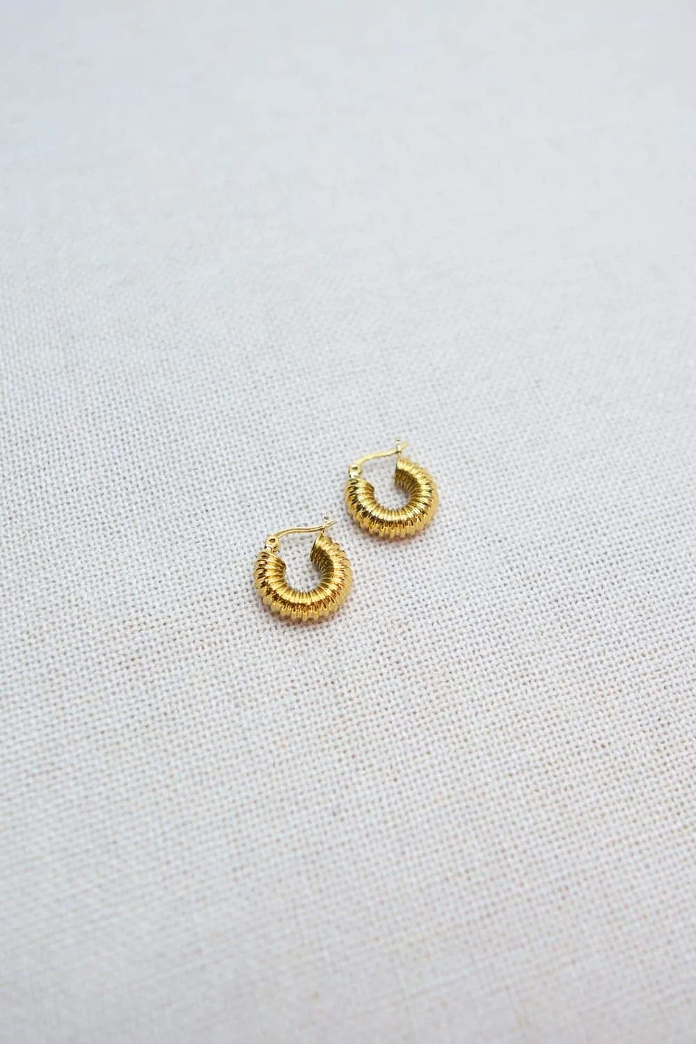 Small Gold Ribbed Vacuum Hoops