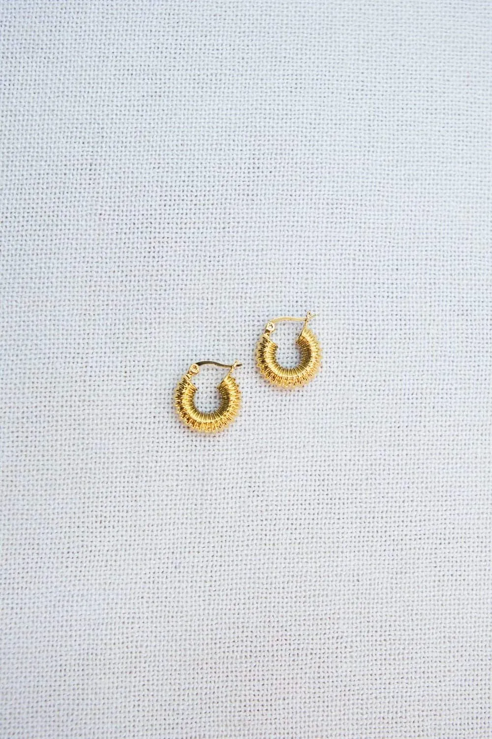 Small Gold Ribbed Vacuum Hoops