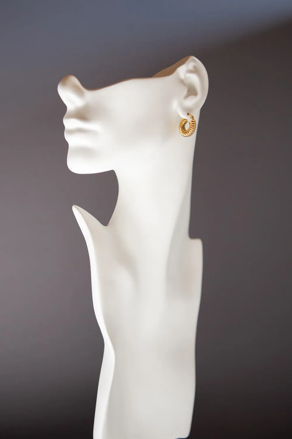 Small Gold Ribbed Vacuum Hoops