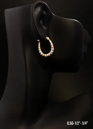 Small oval hoop earrings 10K solid gold