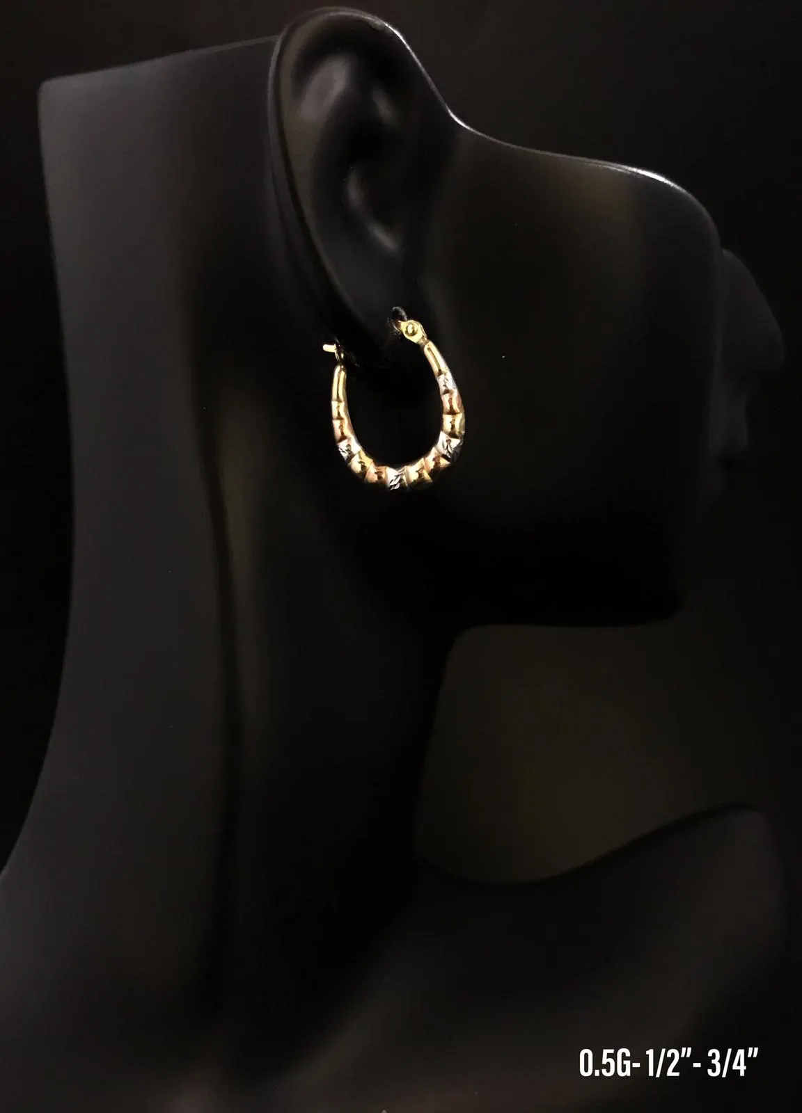 Small oval hoop earrings 10K solid gold