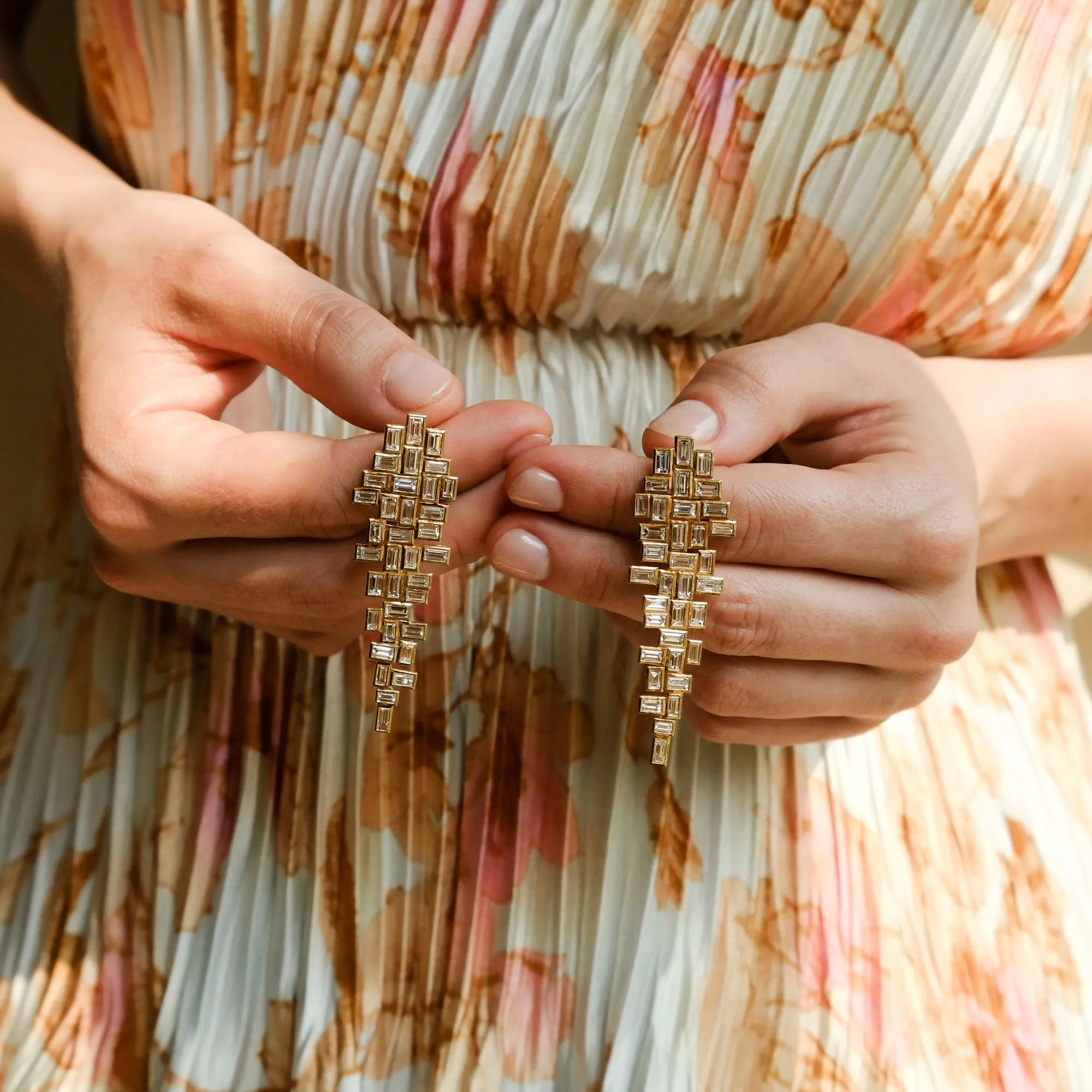 Solaire Waterfall Diamond Chandelier Earrings