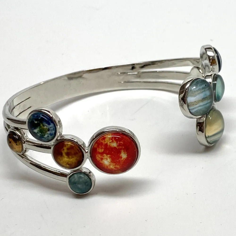 Solar System Cluster Adjustable Cuff Bracelet