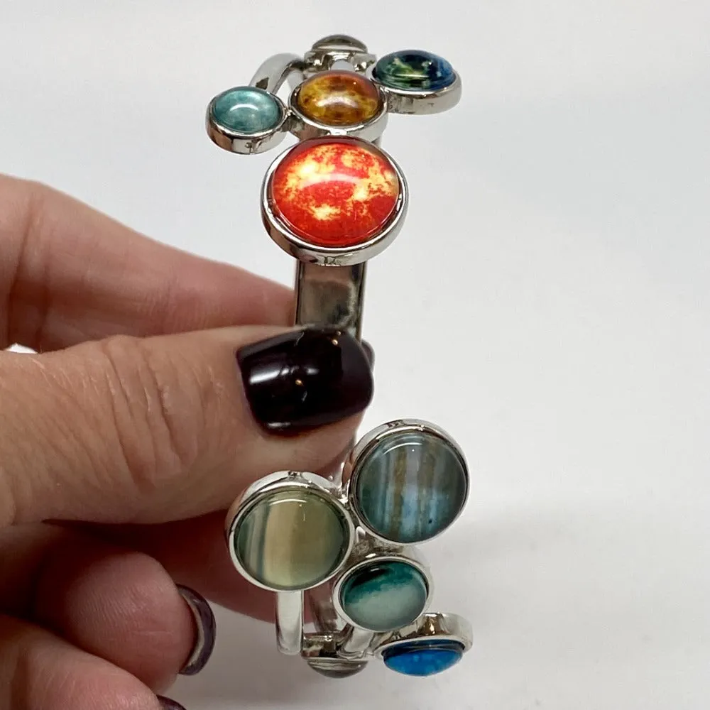 Solar System Cluster Adjustable Cuff Bracelet