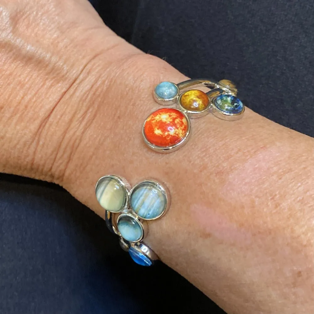 Solar System Cluster Adjustable Cuff Bracelet