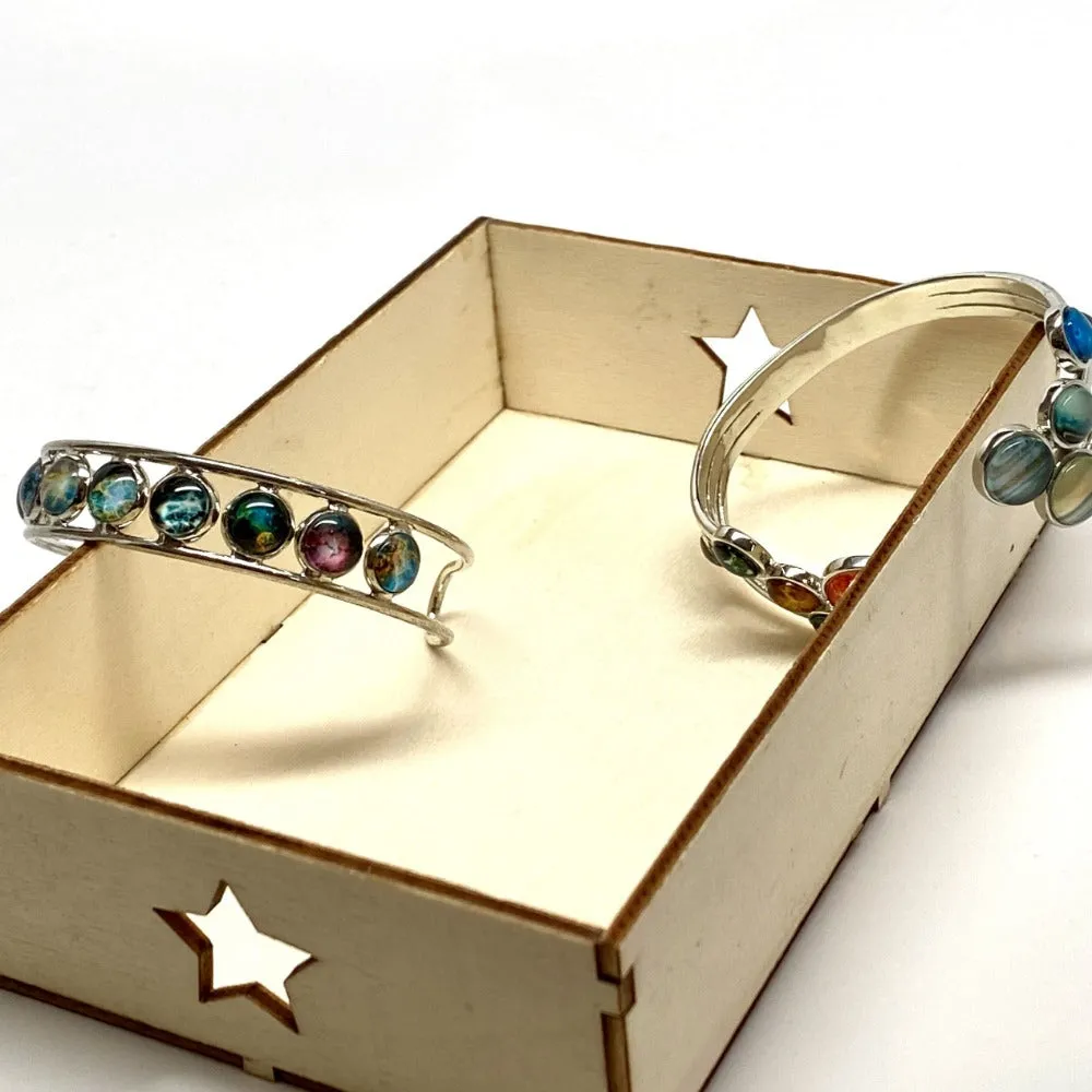 Solar System Cluster Adjustable Cuff Bracelet