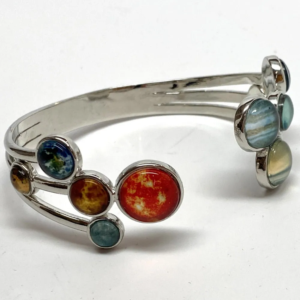 Solar System Cluster Adjustable Cuff Bracelet