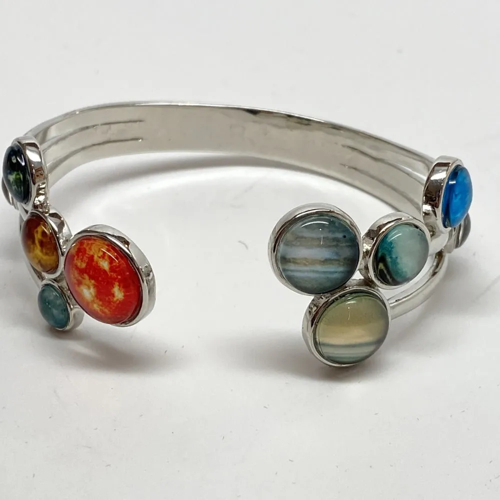Solar System Cluster Adjustable Cuff Bracelet