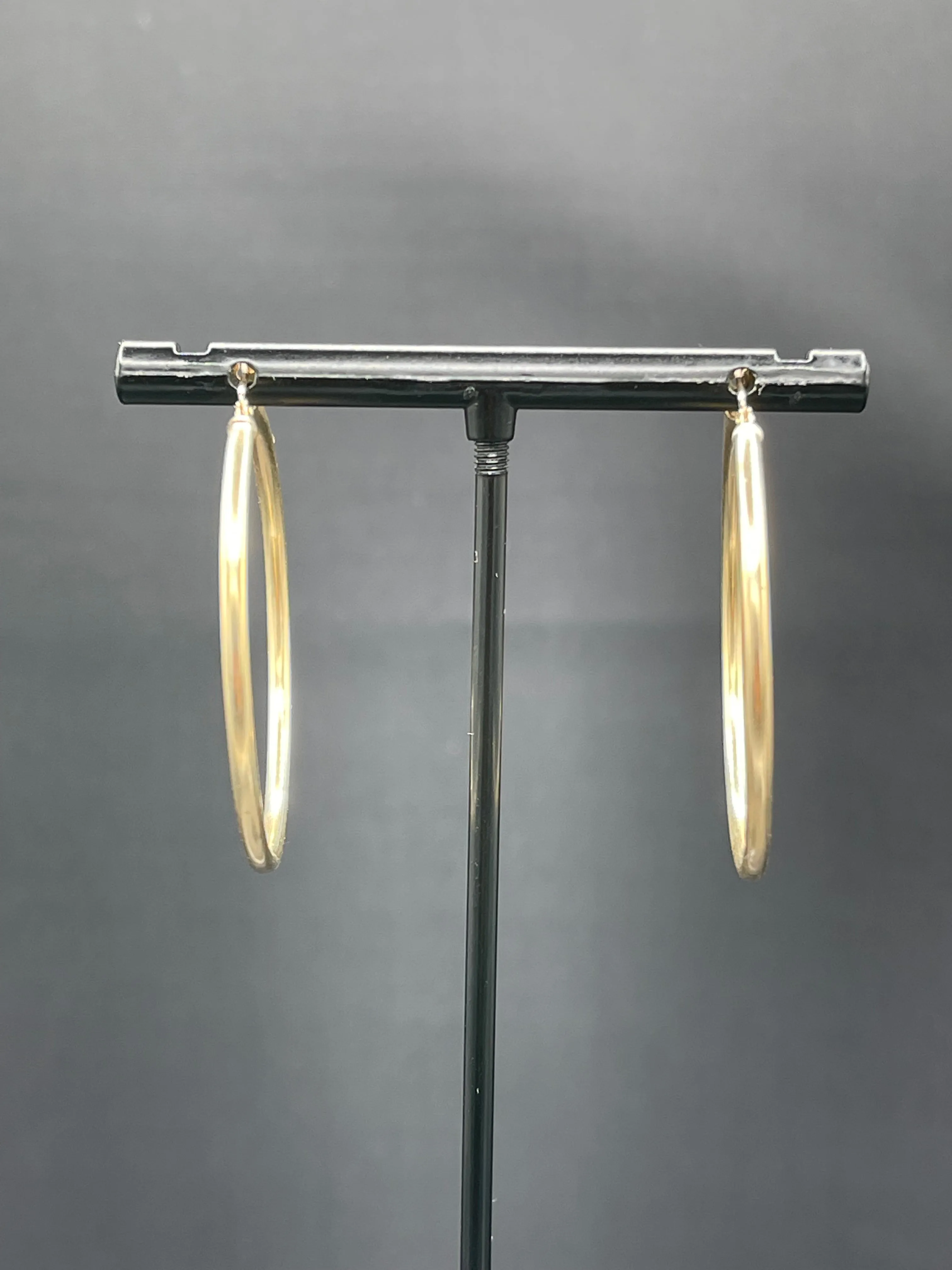 Solid 14k Yellow Gold Hoop Earrings 39 MM