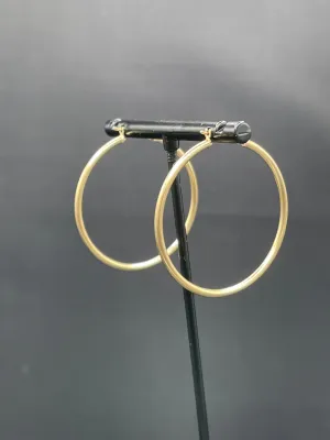 Solid 14k Yellow Gold Hoop Earrings 39 MM