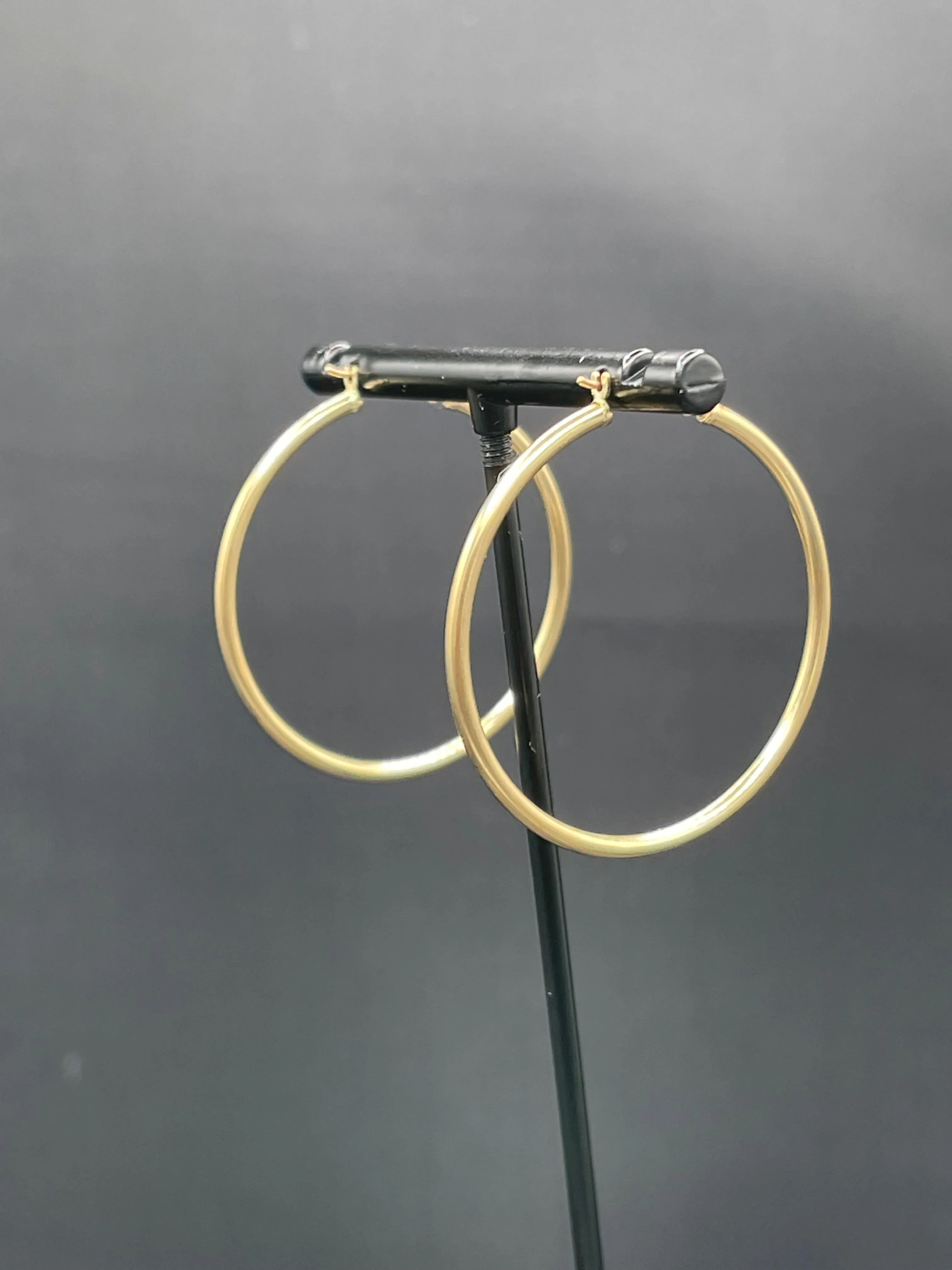 Solid 14k Yellow Gold Hoop Earrings 39 MM