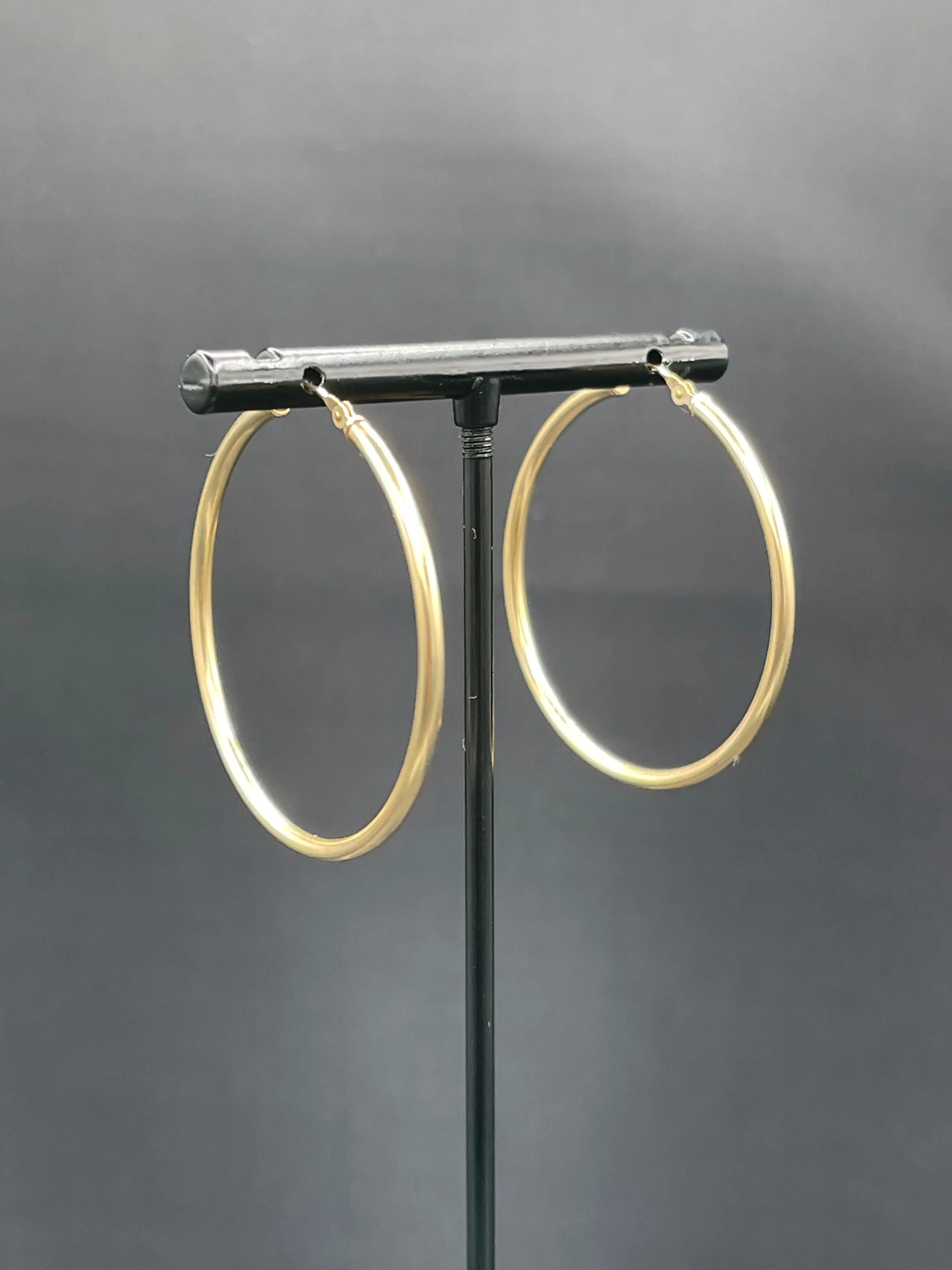 Solid 14k Yellow Gold Hoop Earrings 39 MM
