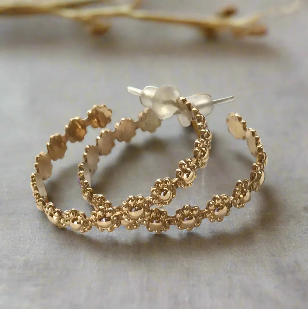 Solid Gold Hoop Earrings - Divine.