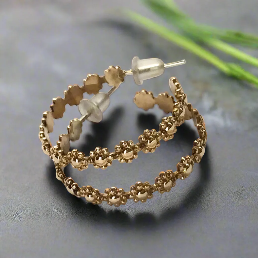 Solid Gold Hoop Earrings - Divine.
