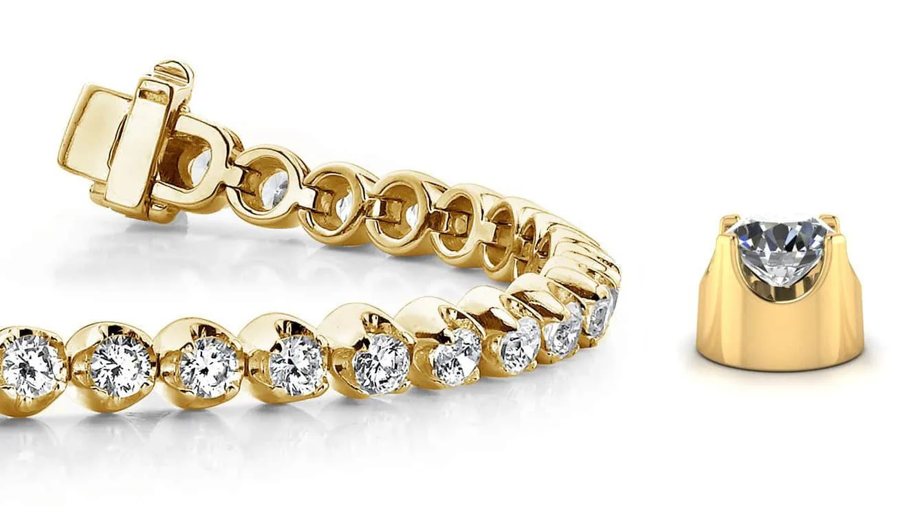 Solid Nugget Lab-Grown Diamond Tennis Bracelet with 1.06 ct.(finished) 1.6mm