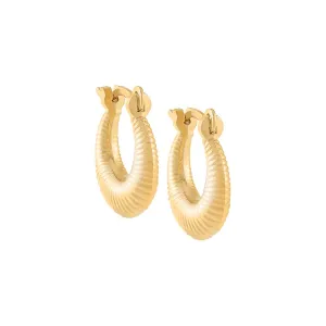 Solid Ribbed Hoop Earring