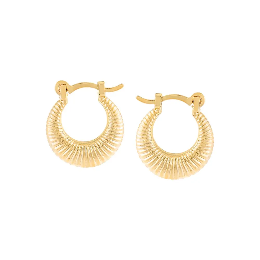 Solid Ribbed Hoop Earring